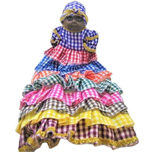 Baby OYA Doll Checkered Pattern – 6" Tall, Spiritual Doll