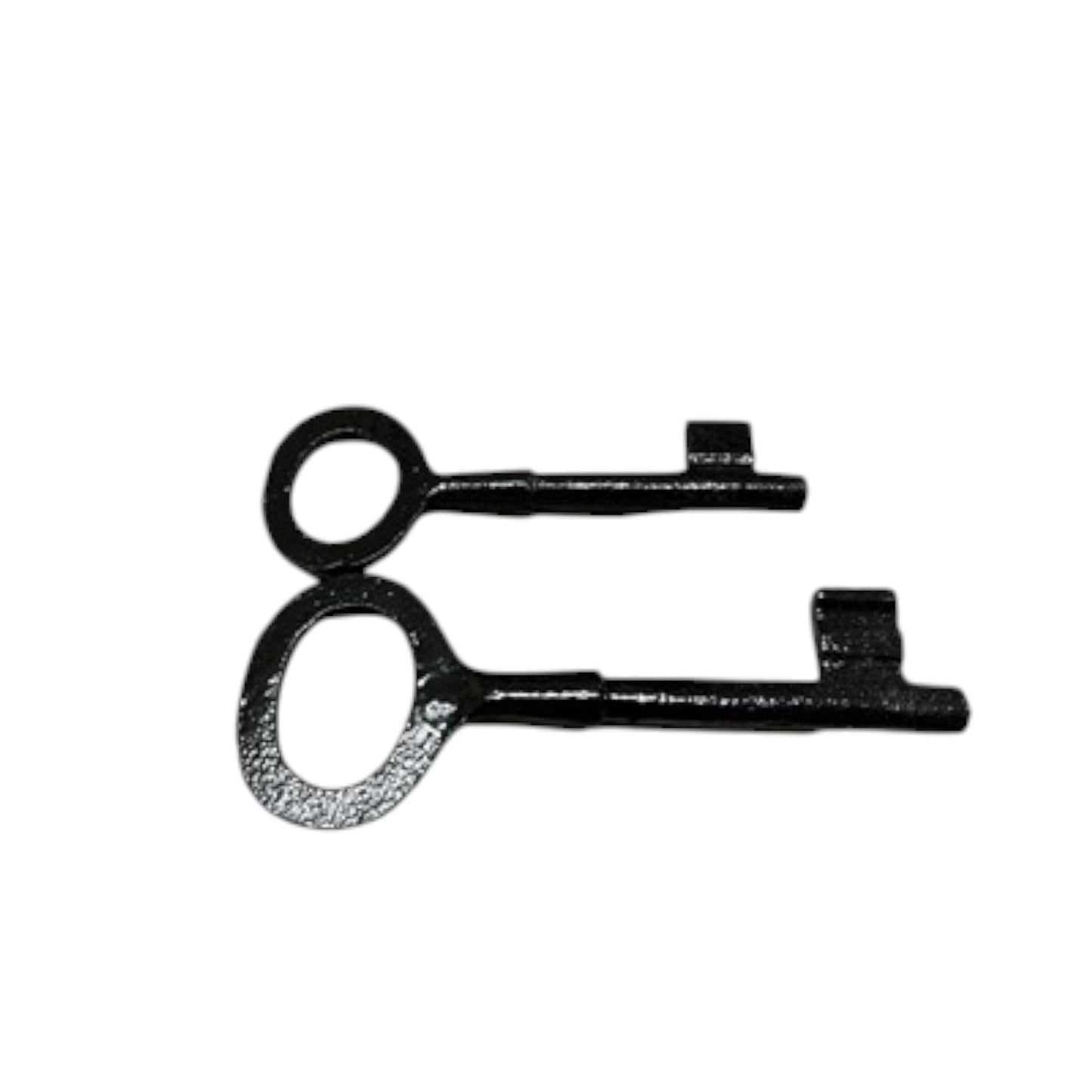 Cast Iron Black Key Set of 2 Pcs, 6" and 5" Decorative Keys