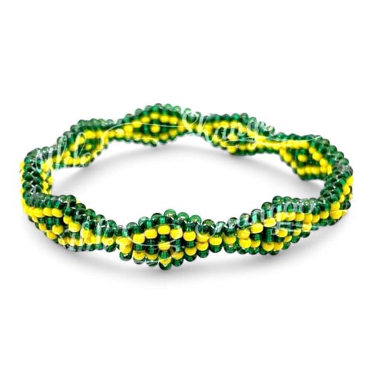 Orula – Orunmila Orisha Ilde Bracelet – Green & Yellow