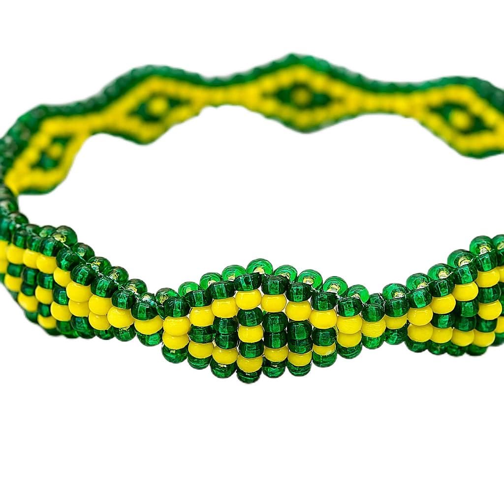 Orula – Orunmila Orisha Ilde Bracelet – Green & Yellow