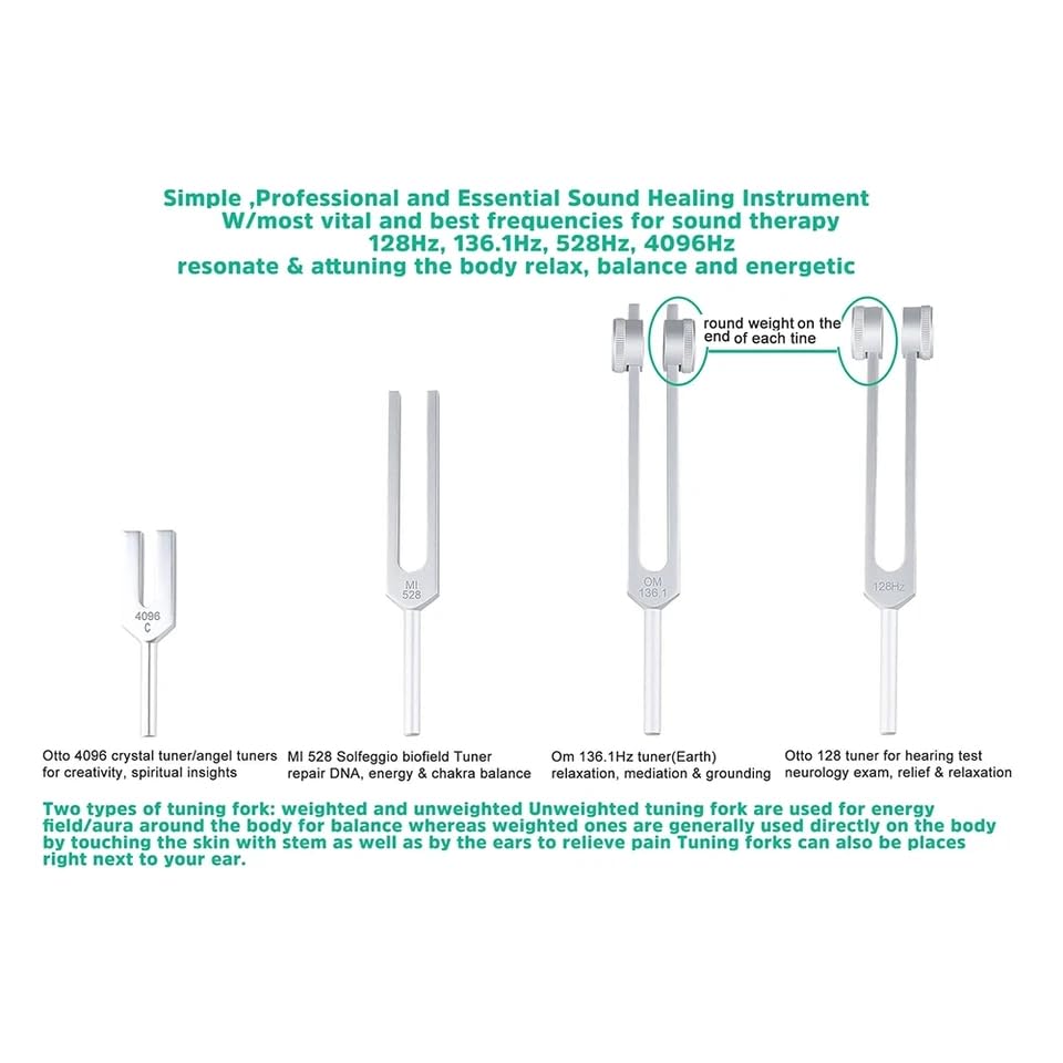 Healing Tuning Fork with Mallet  –  128Hz, 432Hz, or 528Hz