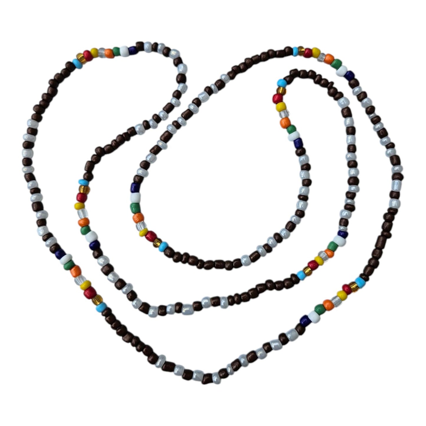 Collar de Aggayu Santeria Necklace  –  Brown, Light Blue &