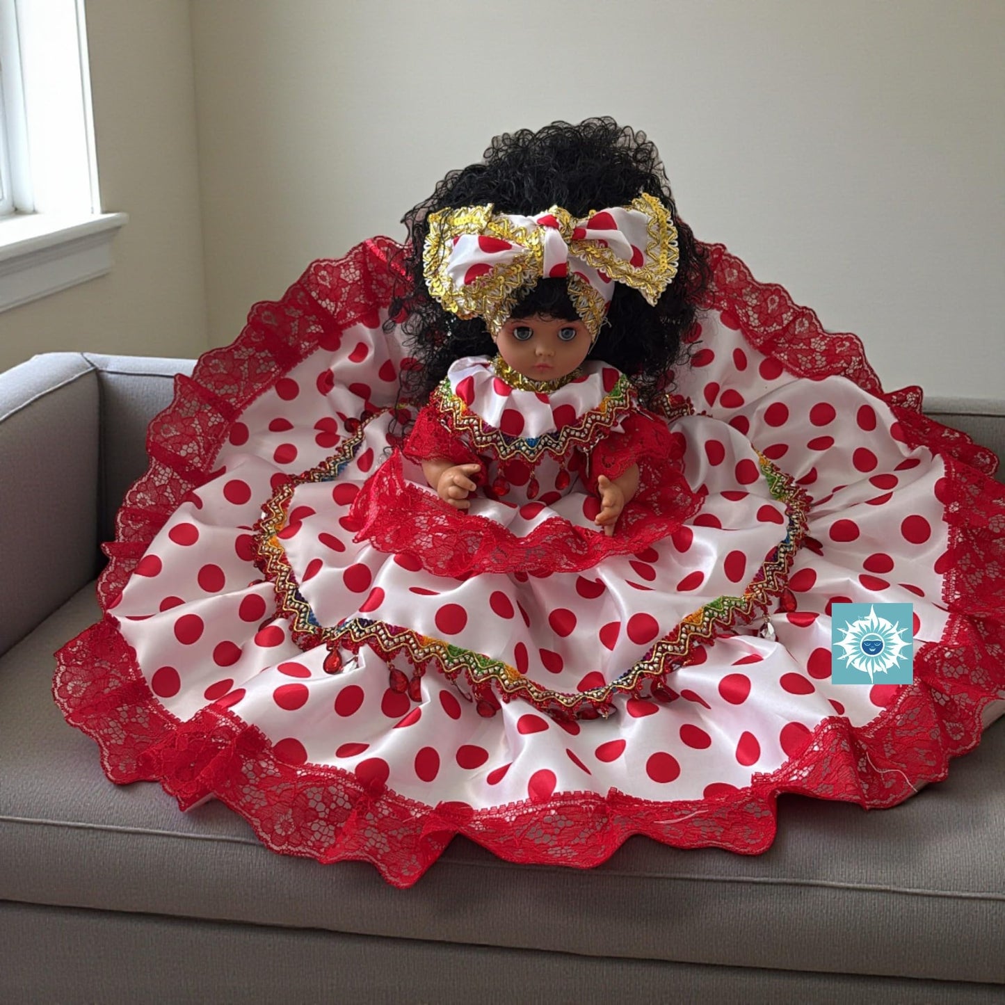 Santeria Red Polka Dot Gitana Doll – Muneca Ritual Yoruba