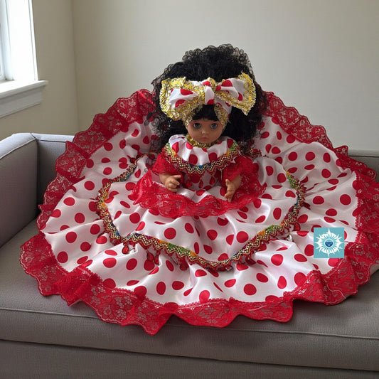 Santeria Red Polka Dot Gitana Doll – Muneca Ritual Yoruba