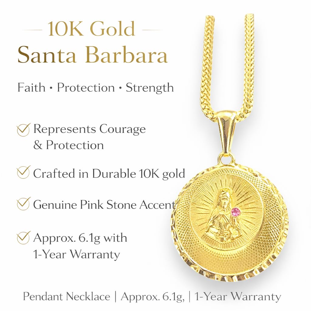 Real Gold 10K Santa Barbara Pendant Necklace – Chain