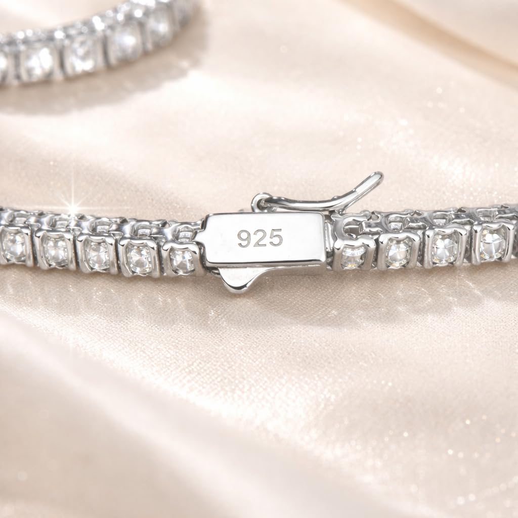 Aura Zen Moissanite Clover Tennis Bracelets 925 Sterling Silver