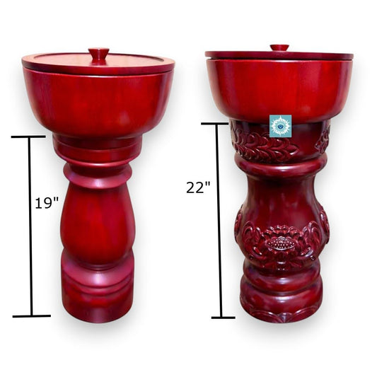 Chango (Shango) Wooden Pilon con Batea Bowl & Lid
