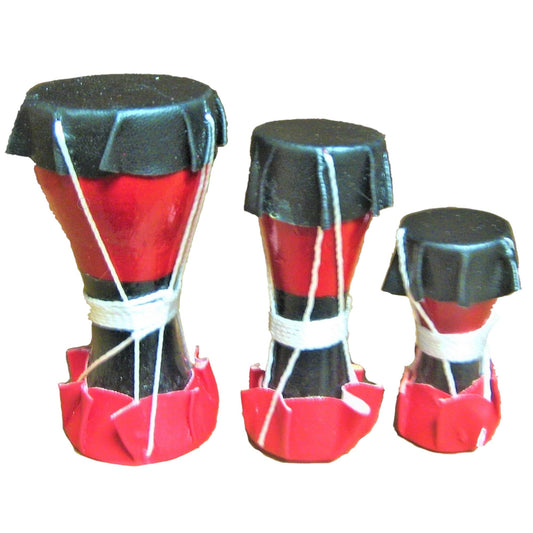 Santeria Mini Drums Set, Decorative Ritual Tool, Set of 3