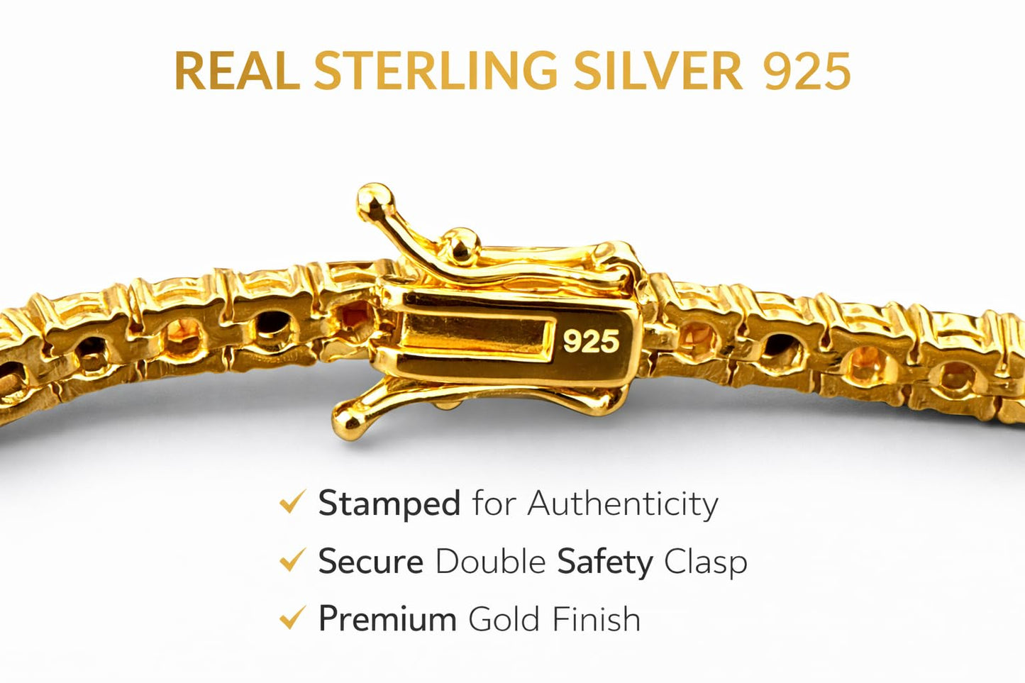 Orisha Tennis Bracelet – 925 Sterling Silver & Gold
