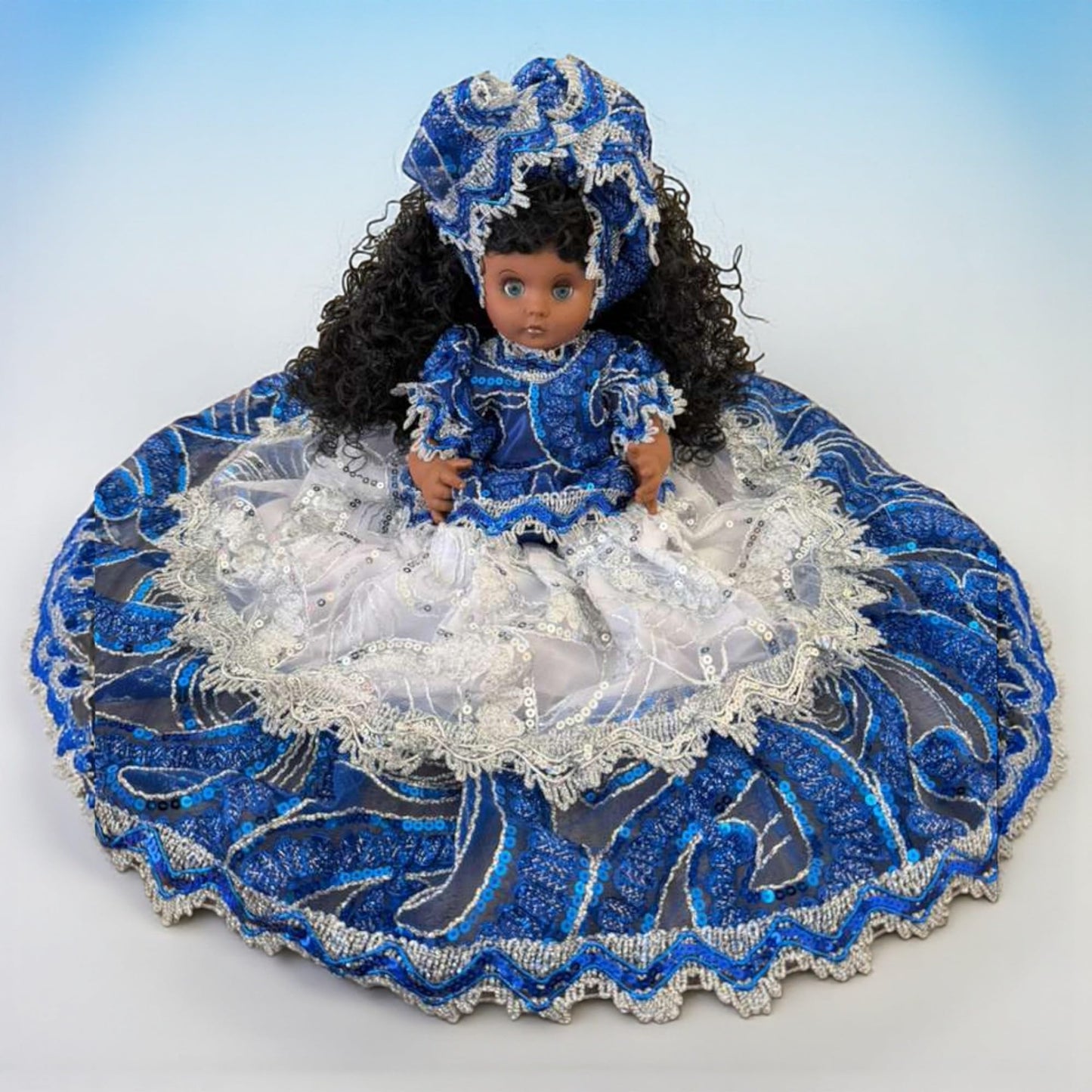Oshun – Muñeca de Yemaya  –  Santeria Doll Blue & White