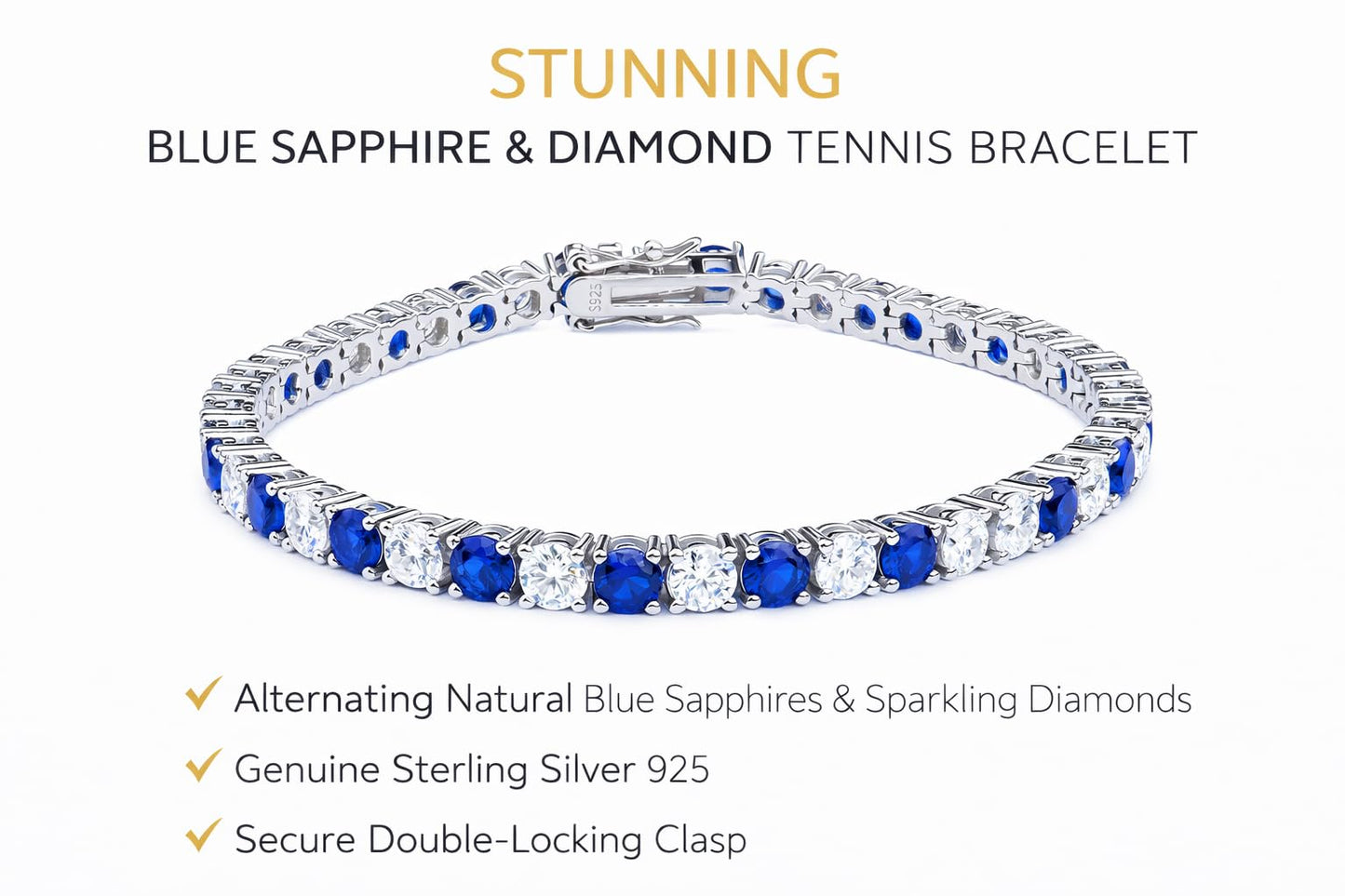 Orisha Tennis Bracelet – 925 Sterling Silver & Gold
