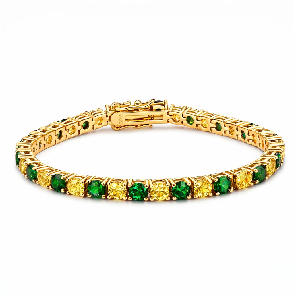 Orisha Tennis Bracelet – 925 Sterling Silver & Gold