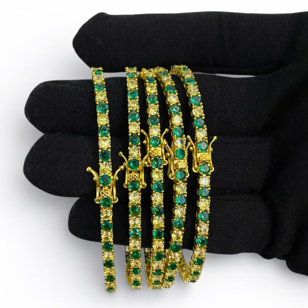 Orisha Tennis Bracelet – 925 Sterling Silver & Gold