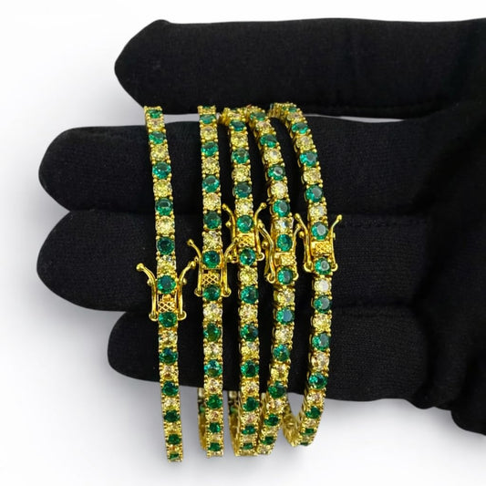 Orisha Tennis Bracelet – 925 Sterling Silver & Gold