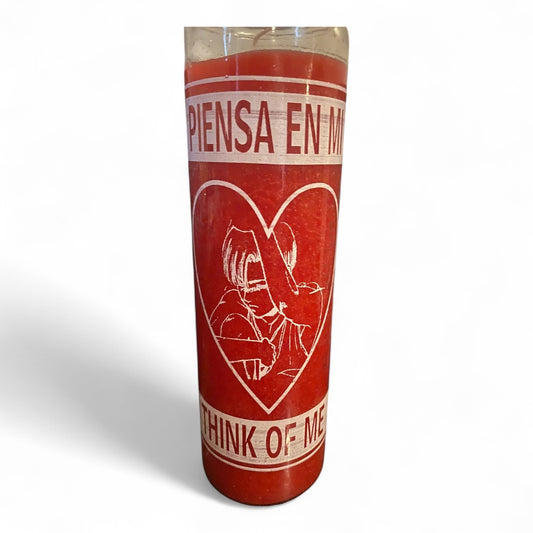 Prayer Candle 7 Day Think of Me 8" Vela de Piensa en mí Unscented Pillar Candle in Glass