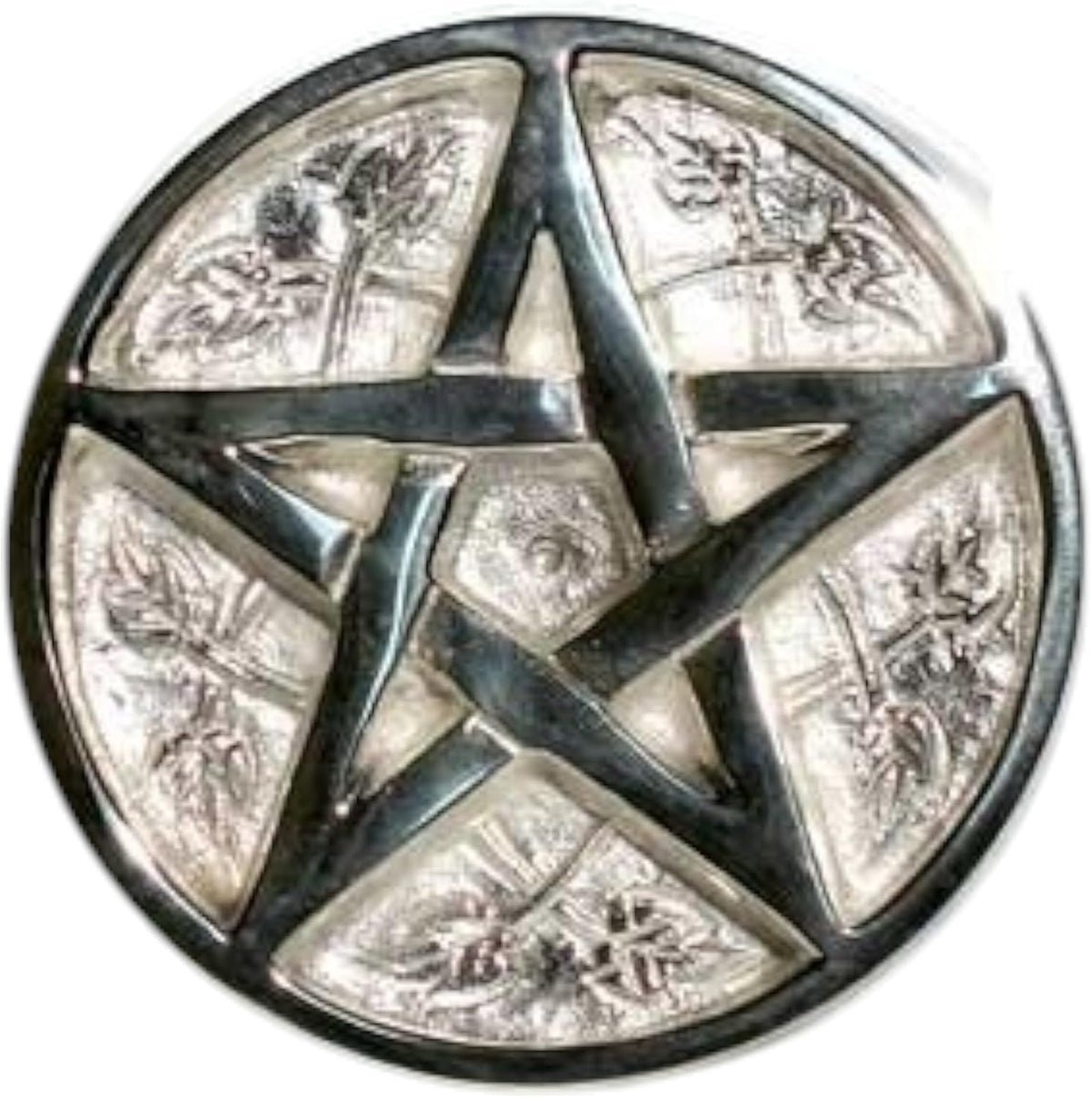 Brass Pentagram Silver Plated – 3" Diameter, 0.25" Thick, Durable and Elegant Design