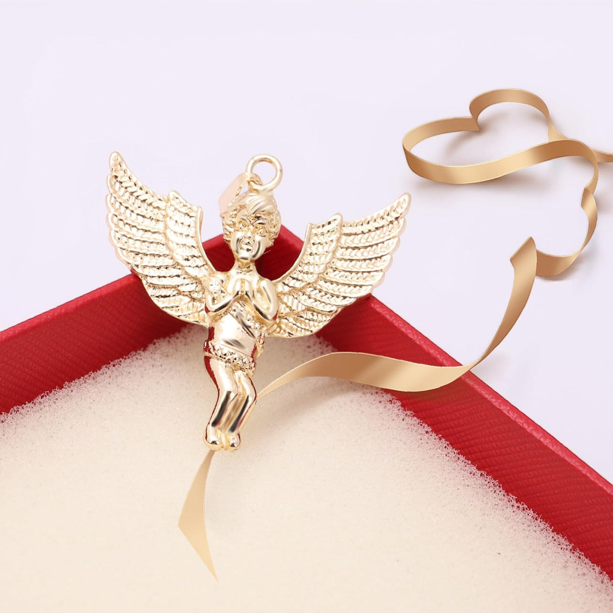 14K Gold Plated Angel Wings Pendant for Women, Cherub Guardian Angel Charm Necklace Pendant, Fashion