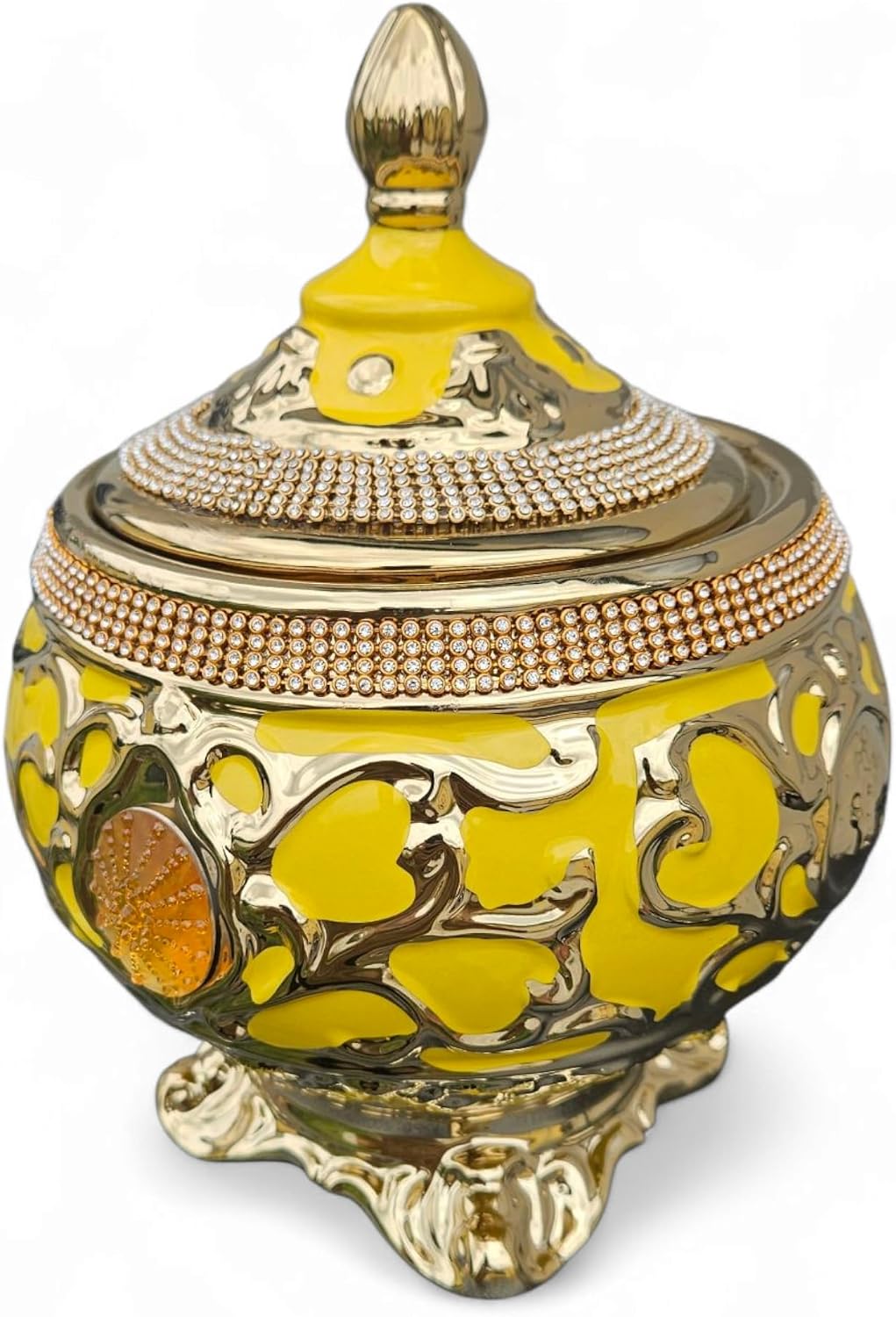 Porcelain Orisha Sopera – 8.25'' x 10.5'' – Santeria Offering Tureen for Ochun, Yemaya, Obatala (Yel