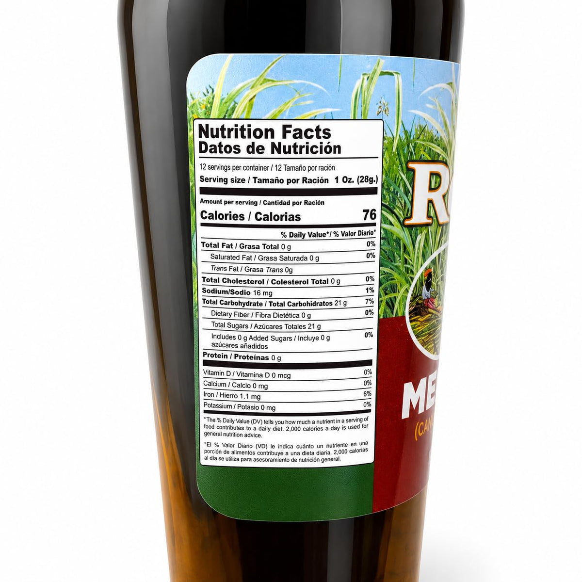 Melao Cane Syrup 12 FL OZ, Traditional Sugar Cane Syrup for Pancakes, Waffles, Coffee, Tea, Desserts