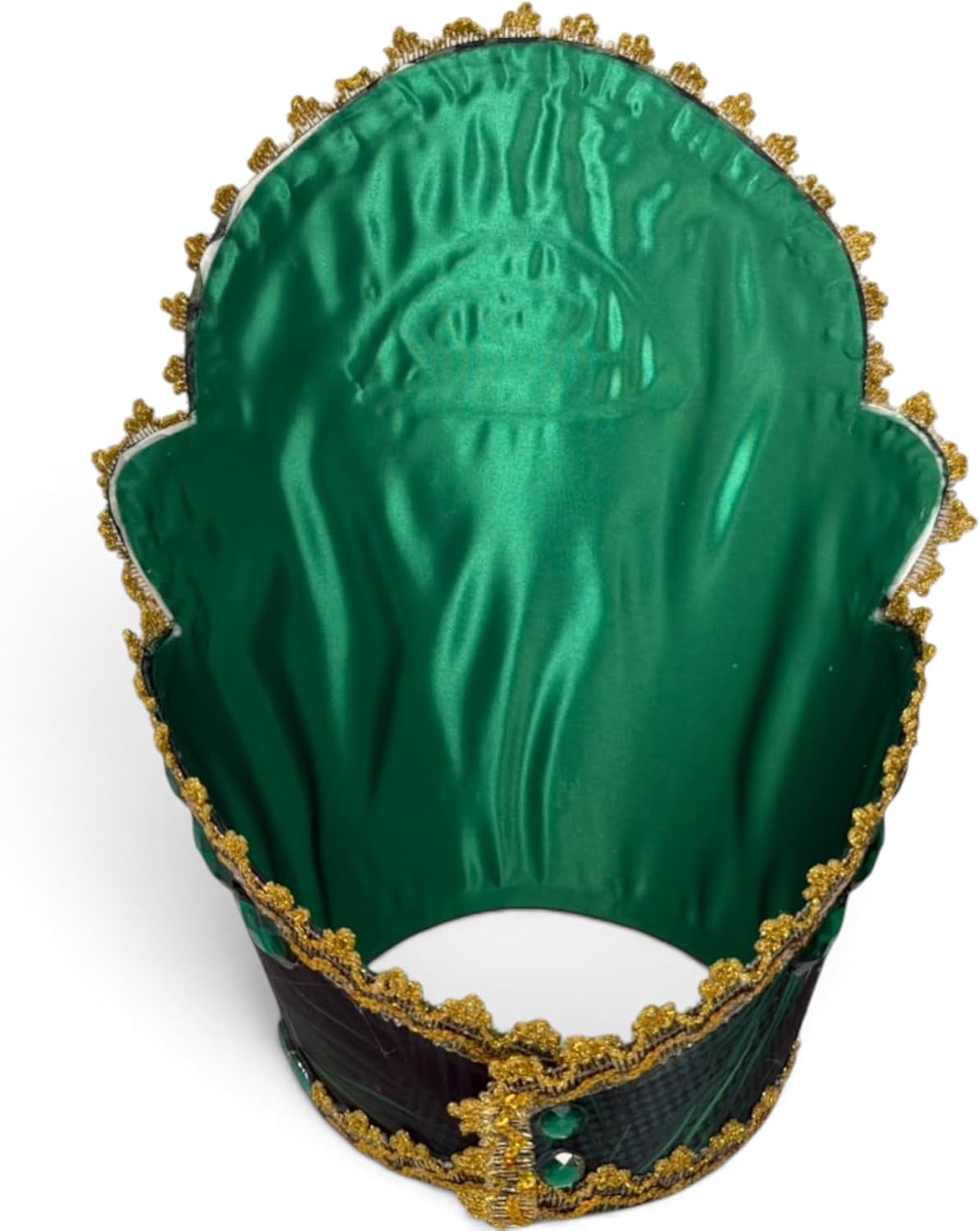 Decorated Orisha Ogun Crown Yoruba Santeria Spiritual Altar Ceremonial Religious Decoration, Green