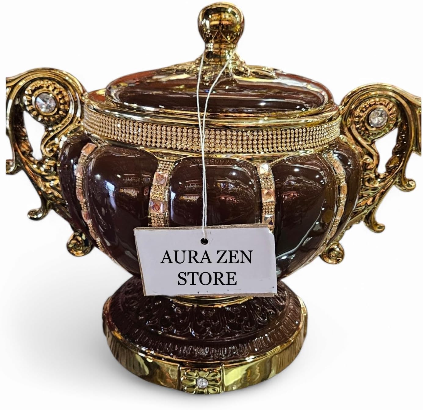 Porcelain Tureens for Spiritual Use - Ideal for Santeria and Sacred Offerings, Soperas Orishas, Ifa, Oshun, Obatala, Yemaya (Brown)