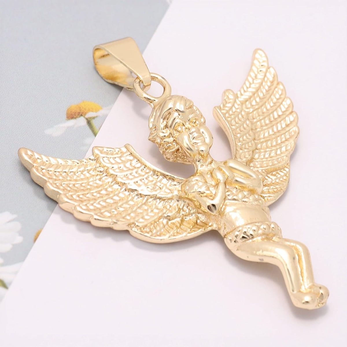 14K Gold Plated Angel Wings Pendant for Women, Cherub Guardian Angel Charm Necklace Pendant, Fashion