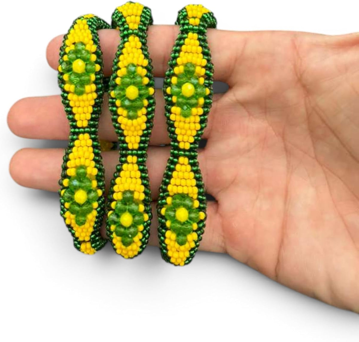 Orula Ilde Bracelet Santeria Green Yellow Beaded Bracelet Yoruba Orisha Orunmila Pulsera de Santo Re