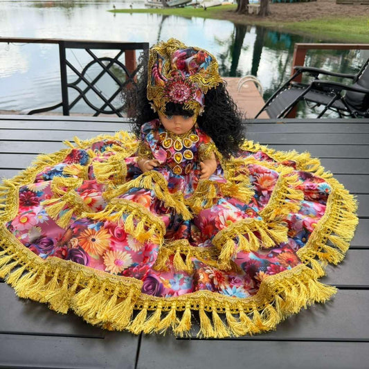 12" Floral Muneca Gitana Yoruba – Spiritual Altar Decor Santeria Home Decor