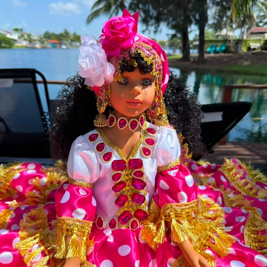 26" Pink Gitana Muneca Inspired by Obba – Spiritual Yoruba-Style Altar Figure