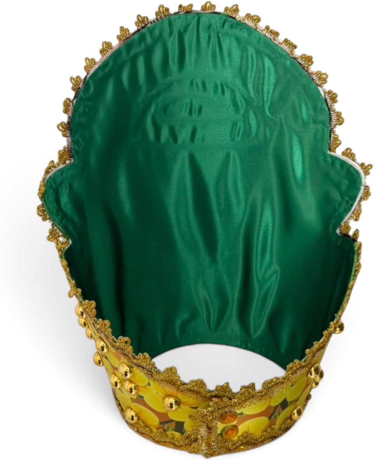 Decorated Orisha Orula Crown Yoruba Santeria Spiritual Altar Ceremonial Religious Decoration, Green 