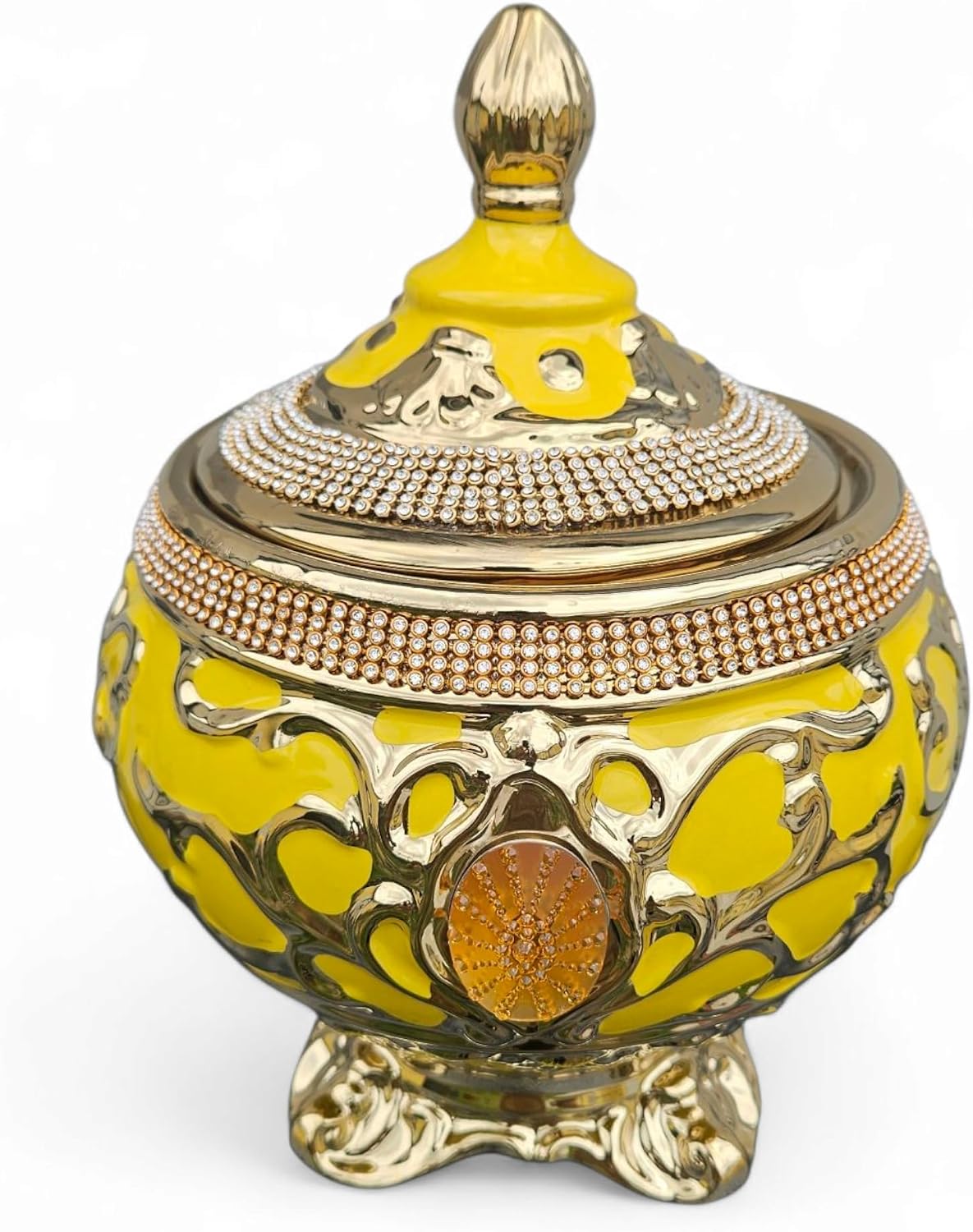 Porcelain Orisha Sopera – 8.25'' x 10.5'' – Santeria Offering Tureen for Ochun, Yemaya, Obatala (Yel