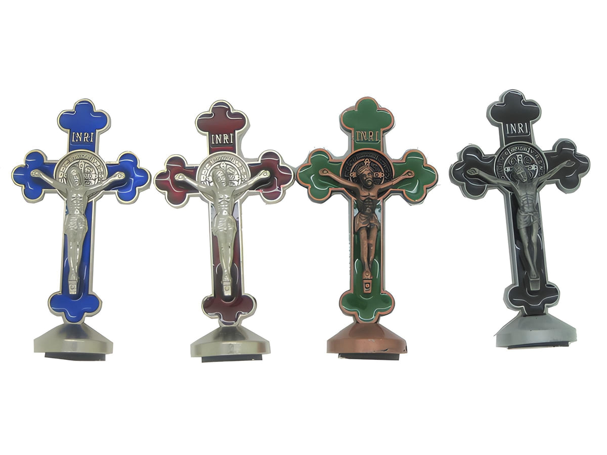 Saint Benedict Jesus INRI Cross (Small) Stand Decoraction (Black)