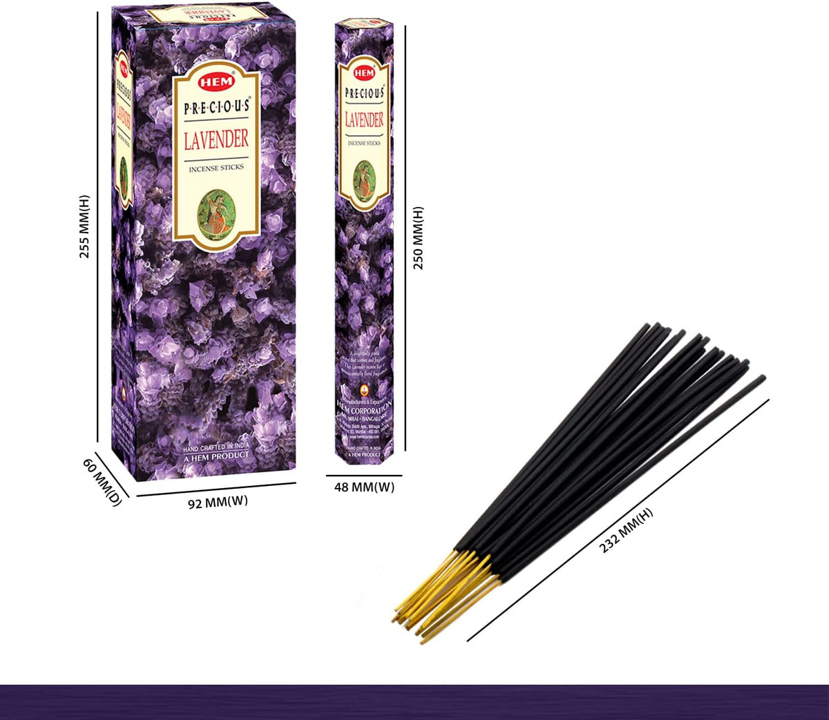 HEM Lavender Incense Sticks – Pack of 120 | Hand-Rolled in India | Soothing Floral Aroma for Relaxat