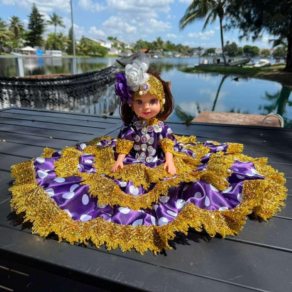 Purple Gitana Muneca 11 Inch Spiritual Altar Decor Figurine Yoruba
