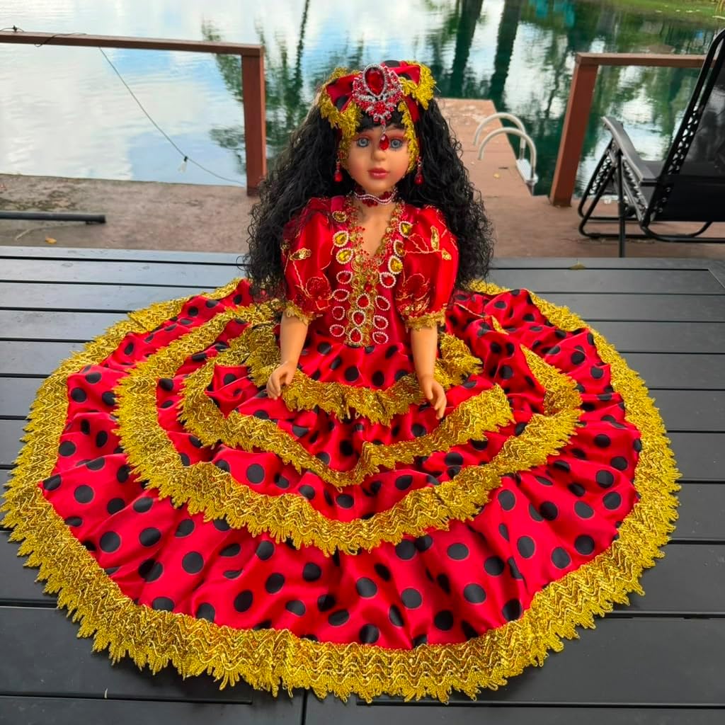 Gitana Spiritual Muneca 26 Inch Red Dress Yoruba Santeria Altar Decor