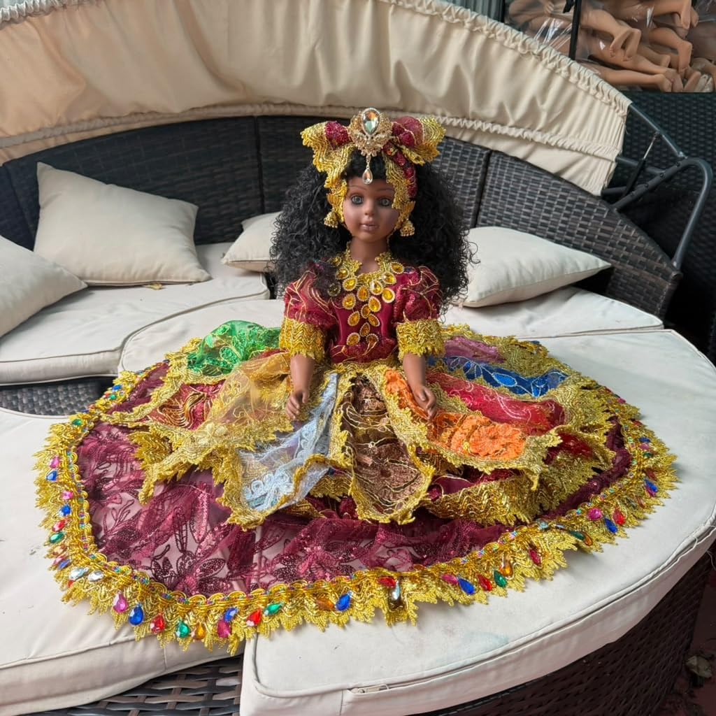26-Inch OYA Inspired Yoruba Spiritual Altar Doll – Multicolor Santeria Style Ceremonial Figure