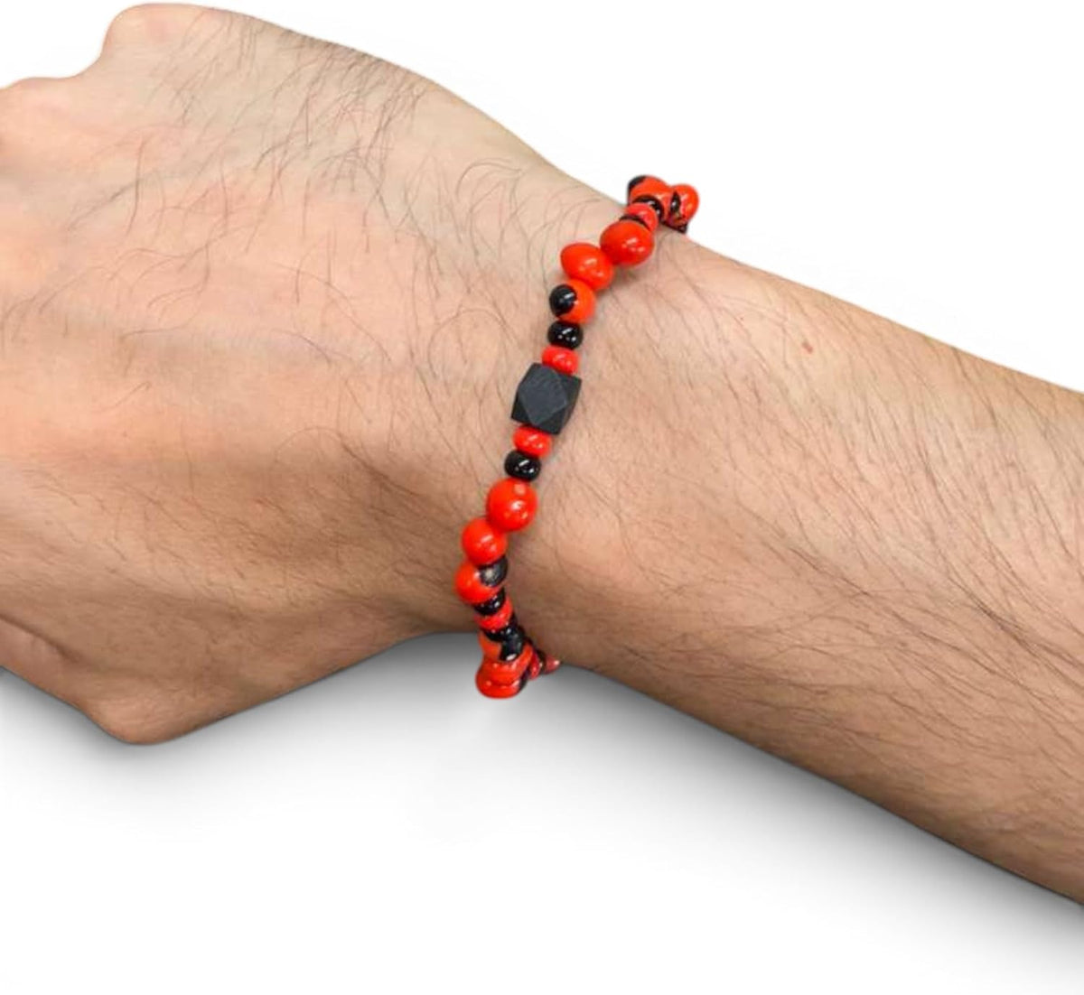 Peony Bracelet with Azabache Red Black Beaded Adjustable Bracelet Spiritual Protection Santeria Reli