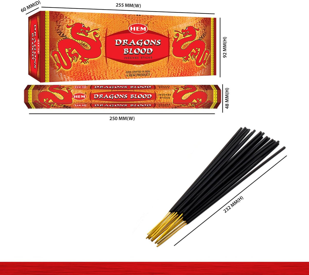 Hem Dragons Blood, Incense, 120 Sticks Box 1 Pack - Dragons Blood