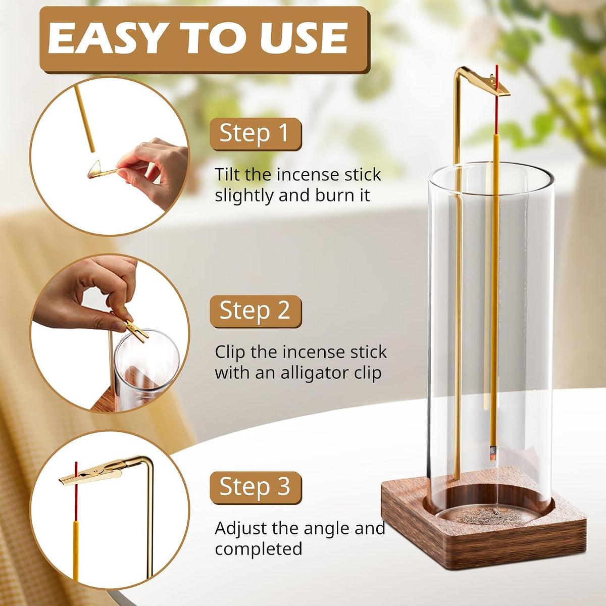 HzTinT Incense Holder for Sticks, Insence-Stick Holder, Anti-Ash Flying No Mess Incense Burner, Ince