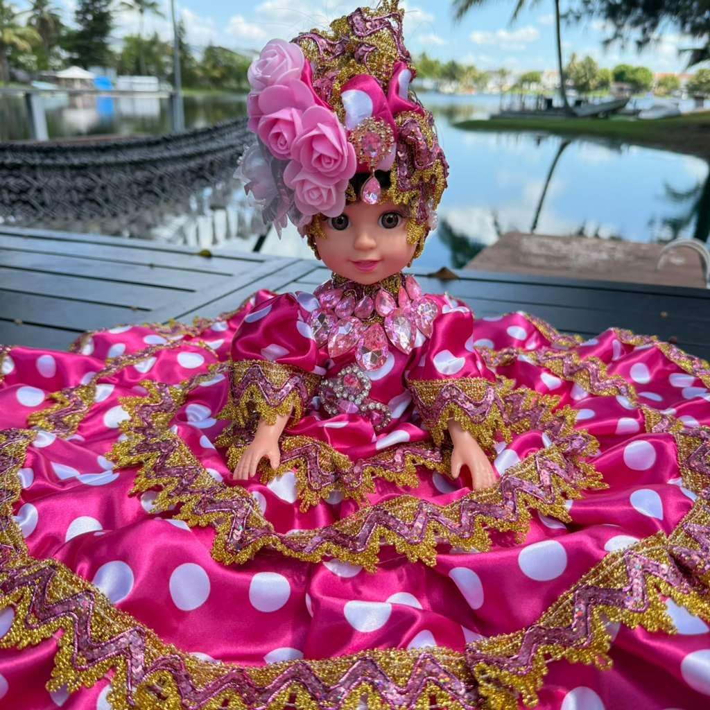 Gitana Muneca 11 Inch Pink Spiritual Figurine for Altar Decor Yoruba Religious