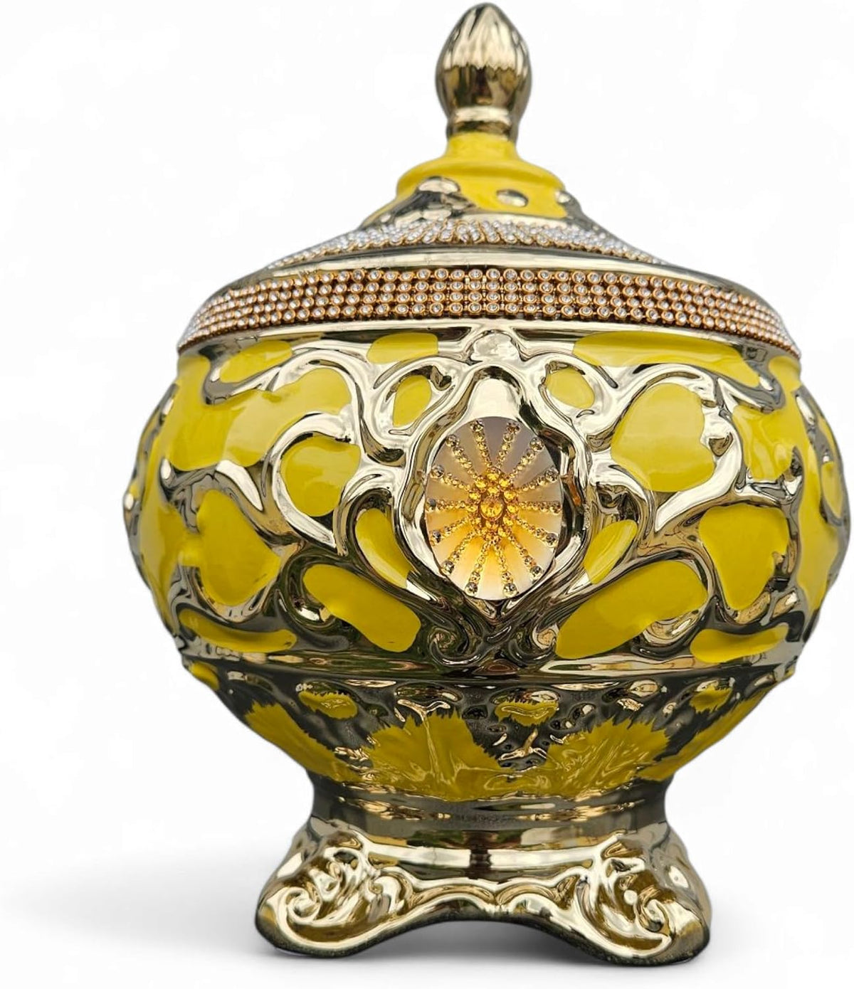 Porcelain Orisha Sopera – 8.25'' x 10.5'' – Santeria Offering Tureen for Ochun, Yemaya, Obatala (Yel