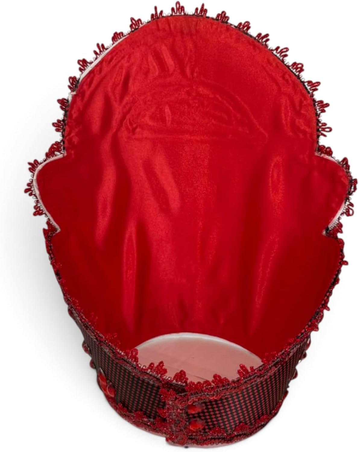 Decorated Orisha Elegua Crown Yoruba Santeria Spiritual Altar Ceremonial Religious Decoration, Red