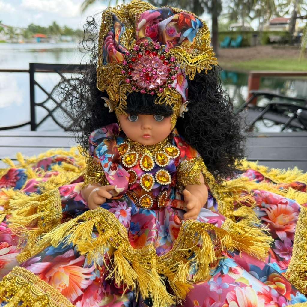12" Floral Muneca Gitana Yoruba – Spiritual Altar Decor Santeria Home Decor