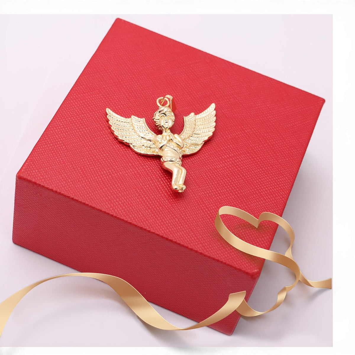 14K Gold Plated Angel Wings Pendant for Women, Cherub Guardian Angel Charm Necklace Pendant, Fashion