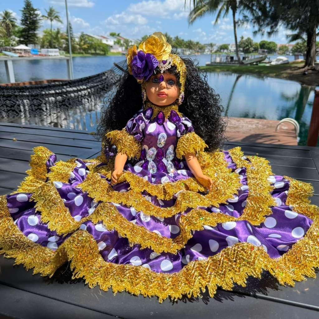 Gitana Spiritual Muneca 21 Inch Purple Gold Altar Decor