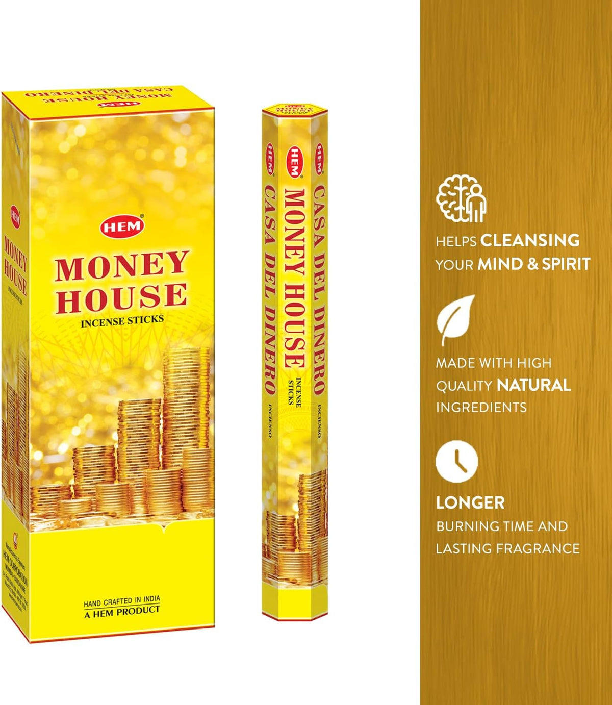 Hem Incense Sticks (Pack of 6) | Ideal for Meditation, Rituals & Cleansing (Money House)