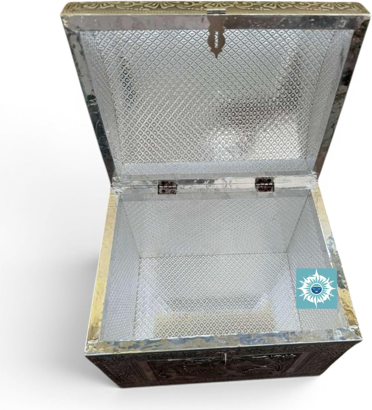 Oduduwa Chest Cofre de Odua Silver Orisha Box for Santeria Ifa Altar, ODDUA Tools Storage, Yoruba Re