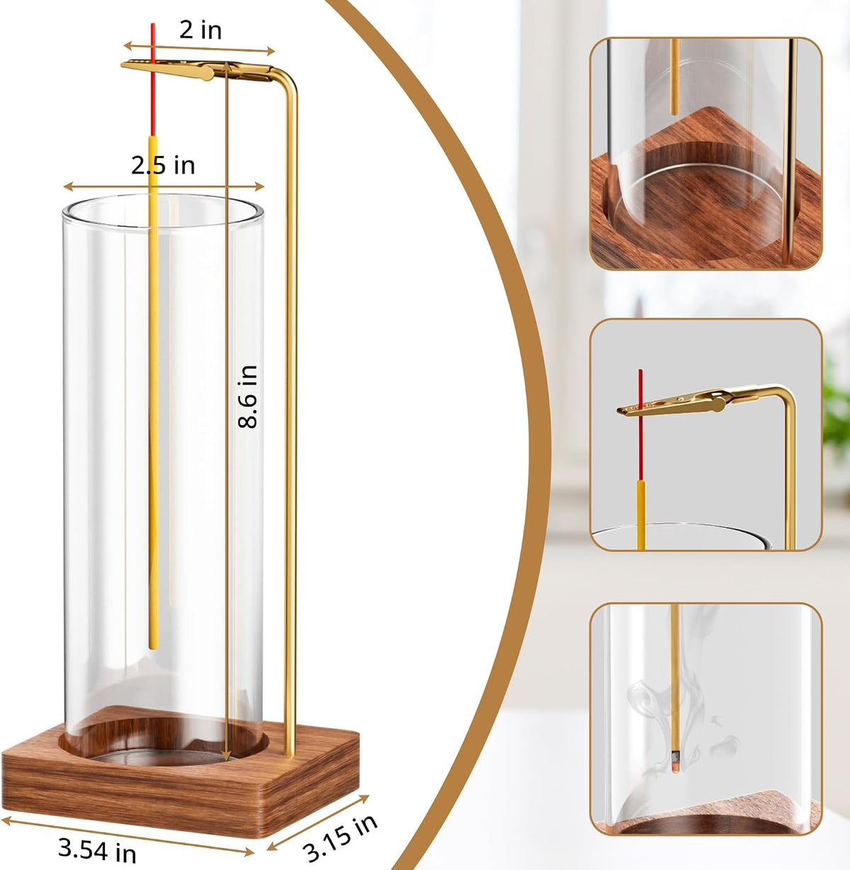HzTinT Incense Holder for Sticks, Insence-Stick Holder, Anti-Ash Flying No Mess Incense Burner, Ince