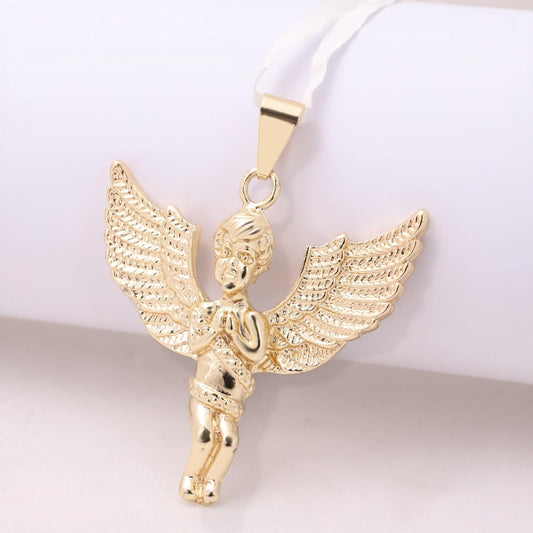14K Gold Plated Angel Wings Pendant for Women, Cherub Guardian Angel Charm Necklace Pendant, Fashion