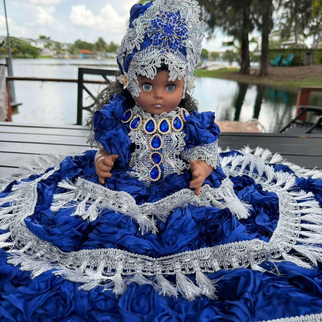 12" Royal Blue Muneca Gitana Yoruba – Spiritual Altar Decor Santeria Home Decor